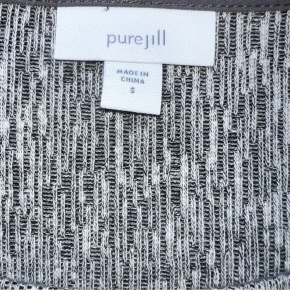 Pure Jill Womens Abstract Pattern 3/4 Sleeve Knit Top Gray Size S Lightweight - Picture 4 of 8